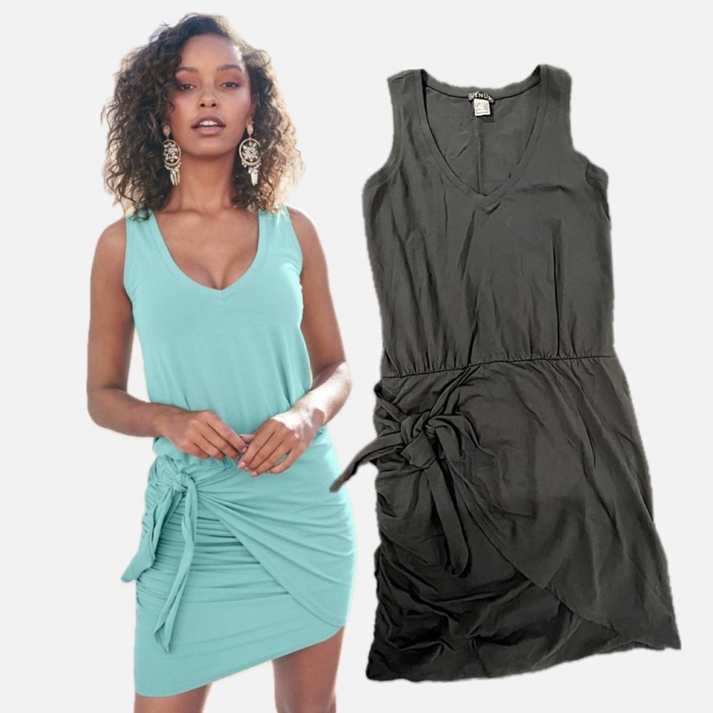 Side Wrap Mini Dress BLACK